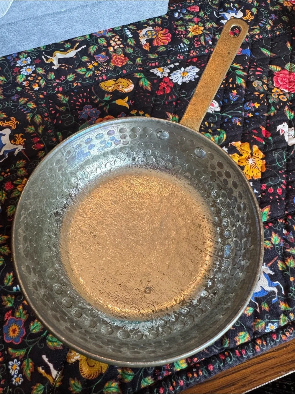 PORRITIELLO RAME & ACCIAIO DAL 1934 Hammered Copper Fry Frying Pan Italy